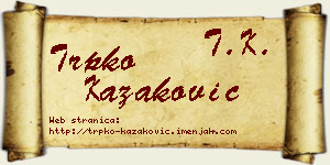 Trpko Kazaković vizit kartica